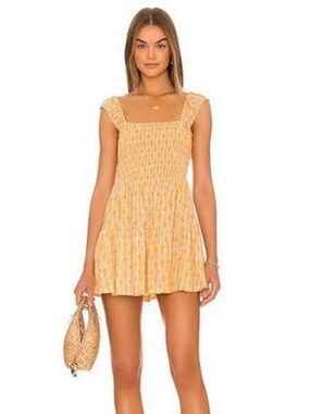 free people sweet annie mini dress yellow